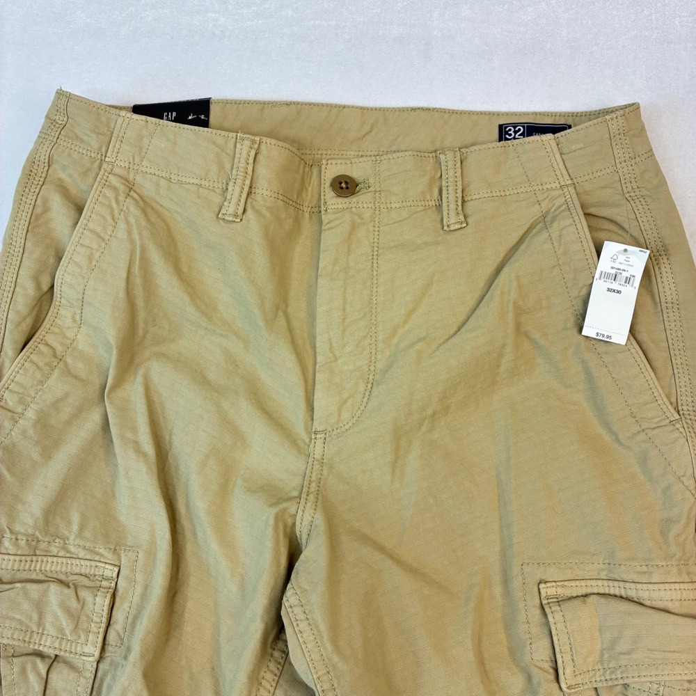 Gap Cargo Pants Mens 32x30 Khaki Tan Slim Taper GapFlex Ripstop New With Tags